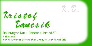 kristof dancsik business card