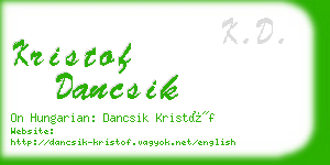 kristof dancsik business card